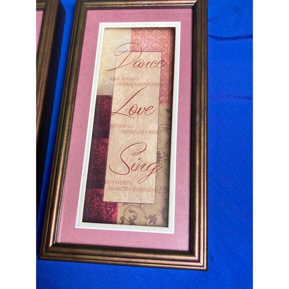 Wall Art 3D Shadow Box Affect Framed Live Laugh Love Dance Sing (2) 11" Tall - Picture 3 of 9